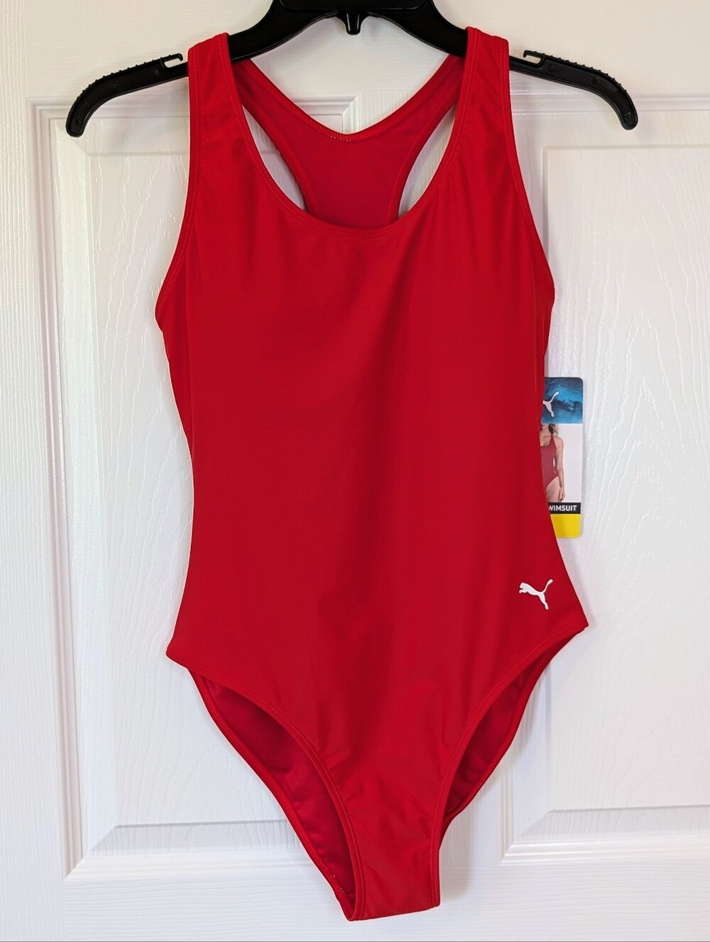 Puma Red Racerback One-Piece  Swimsuit
